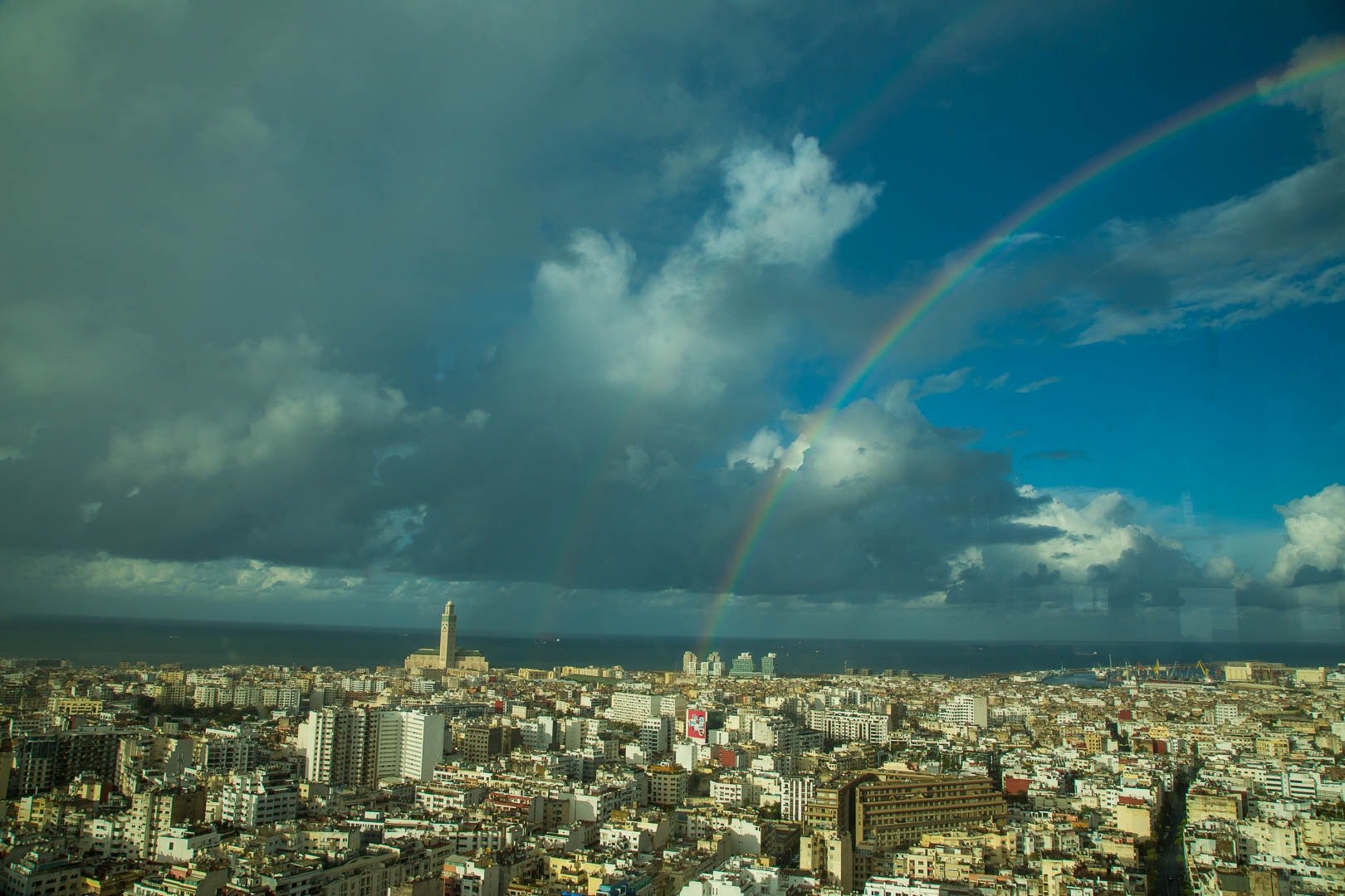 Moroccan city streets and architecture in warm afternoon light